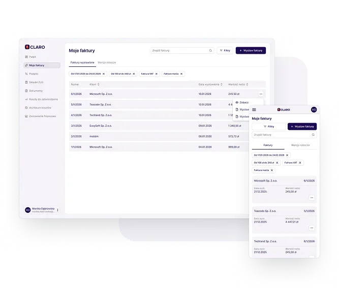 Aplikacja Claro Individual – desktop i mobile